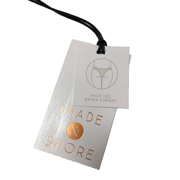 NEW Shade & Shore Ruffle High Leg Extra Cheeky Bikini Bottom Sz S Paisley Floral - Picture 8 of 10